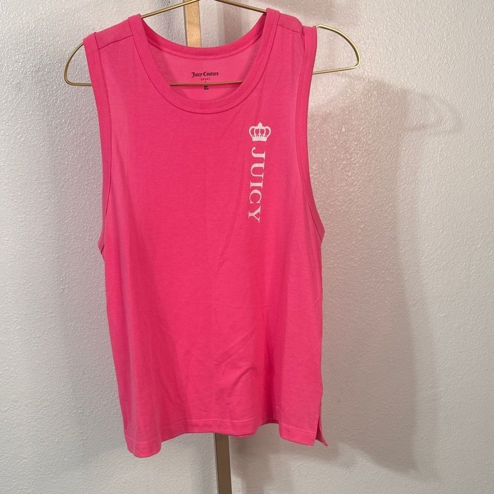 Juicy Couture Sport- Hot Pink Sleeveless Logo Tank- Large